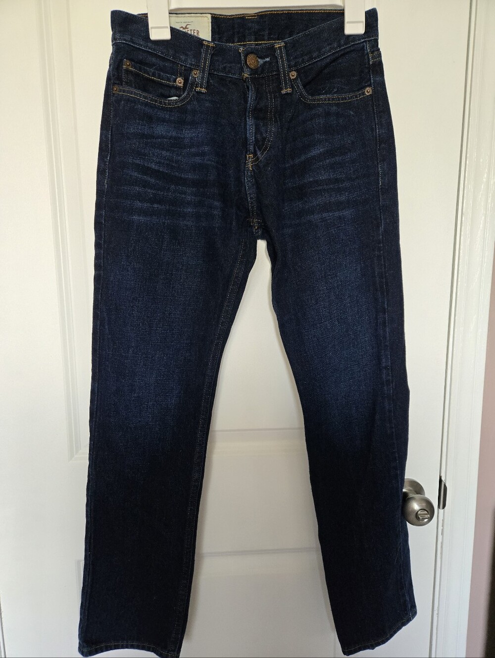HOLLISTER | Men's Dark Blue Straight-Leg Jeans